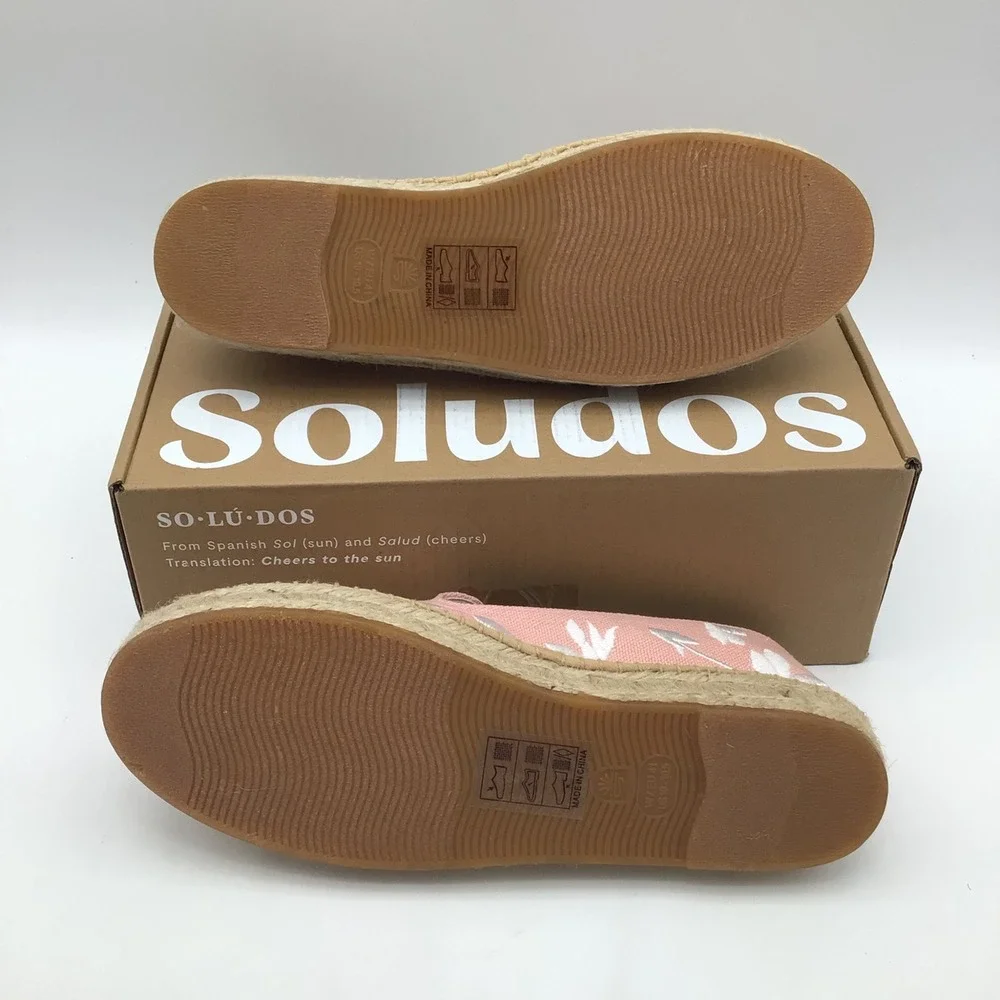 Soludos Womens The Smoking Espadrilles Dusty Rose Pink Floral Size 10 - 10.5 NEW